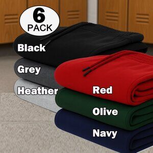 6pk Blue Ice Men's Modern Fit Heavyweight Classic Fleece Jogger Sweatpants